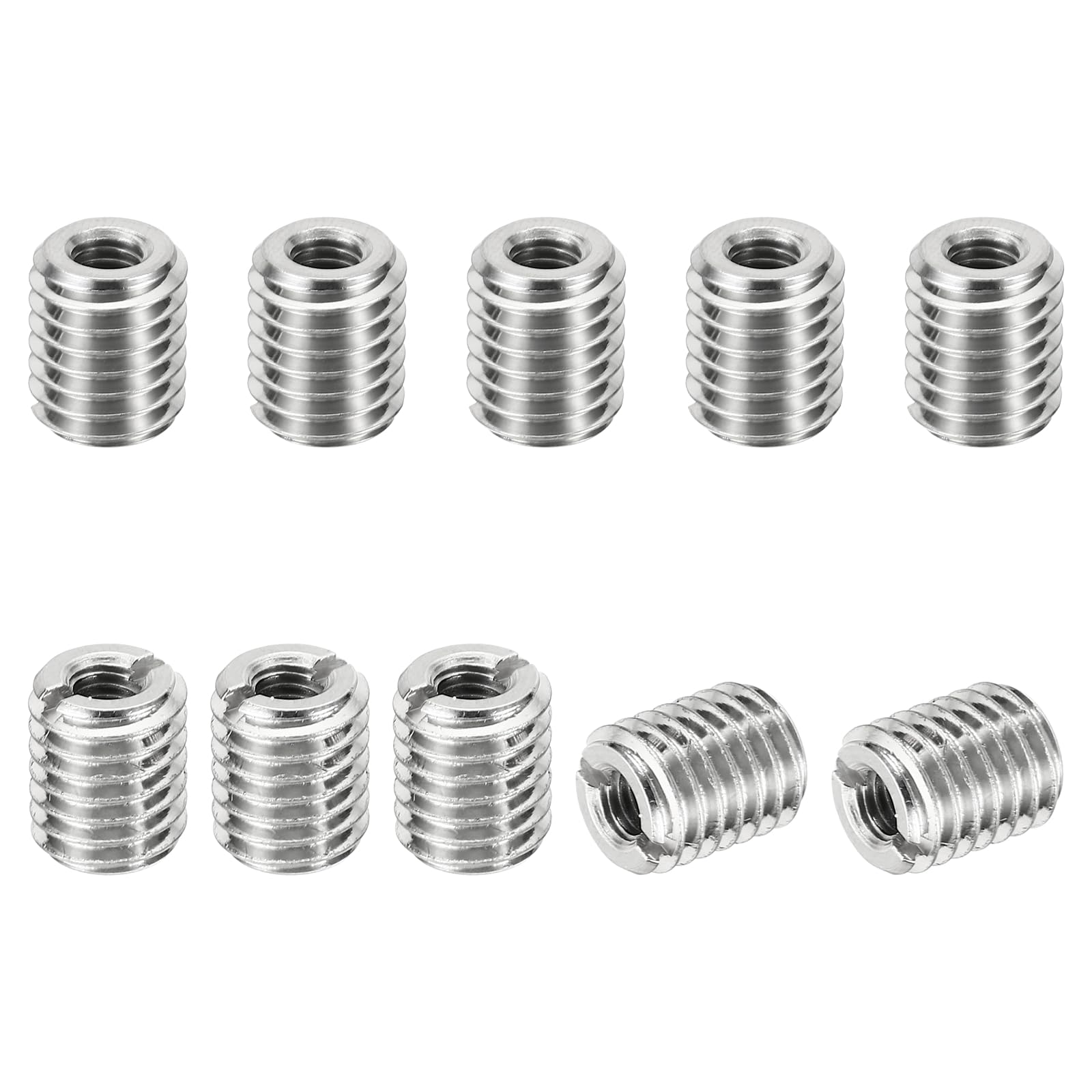 PATIKIL Thread Adapters Sleeve Reducing Nut, 10 Pcs M10*1.5 Male to M5*0.8 Female Repairing Insert Nut Screw Reducer Conversion Stainless Steel Fastener 12mm — image 1