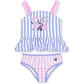 Disney Minnie Mouse Girls UPF 50+ Bathing Suit Tankini Top and Bikini Bottom Swimsuit Set for Toddlers