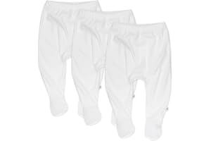 HonestBaby Unisex-Baby 3-Pack Footed Pants Roomy Fit Pull on Bottoms 100% Organic Cotton for Infant Baby Boys, Girls, Unisex