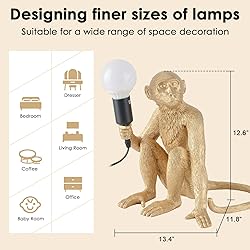 CHABEI Modern Resin Sitting Monkey Table Lamp,Desk
