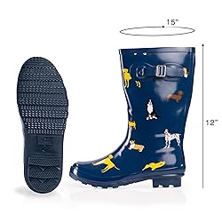 NORTY Waterproof Rain Boots for Women Size 8, Mid