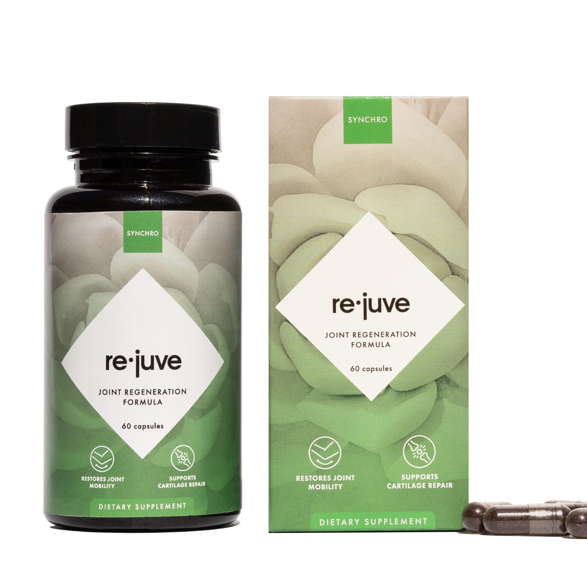 Synchro - Rejuve Joint Support Supplement, Non-GMO Cartilage and Joint Support, Joint Supplement with Hyaluronic Acid and Anthocyanins, 60 Joint Health Supplement Capsules