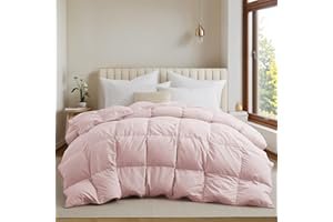 UNIKOME Goose Feather Down Comforter - All Season Duvet Insert with Soft Downproof Cover, Cloud-Like Fluffiness Down Feather 