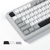 Womier Shine Through Keycaps, PBT Keycaps 60 65 75 100 Percent | Cherry Profile Custom Key caps Set for Cherry Gateron MX Switches Mechanical Keyboard-Grey Creamy
