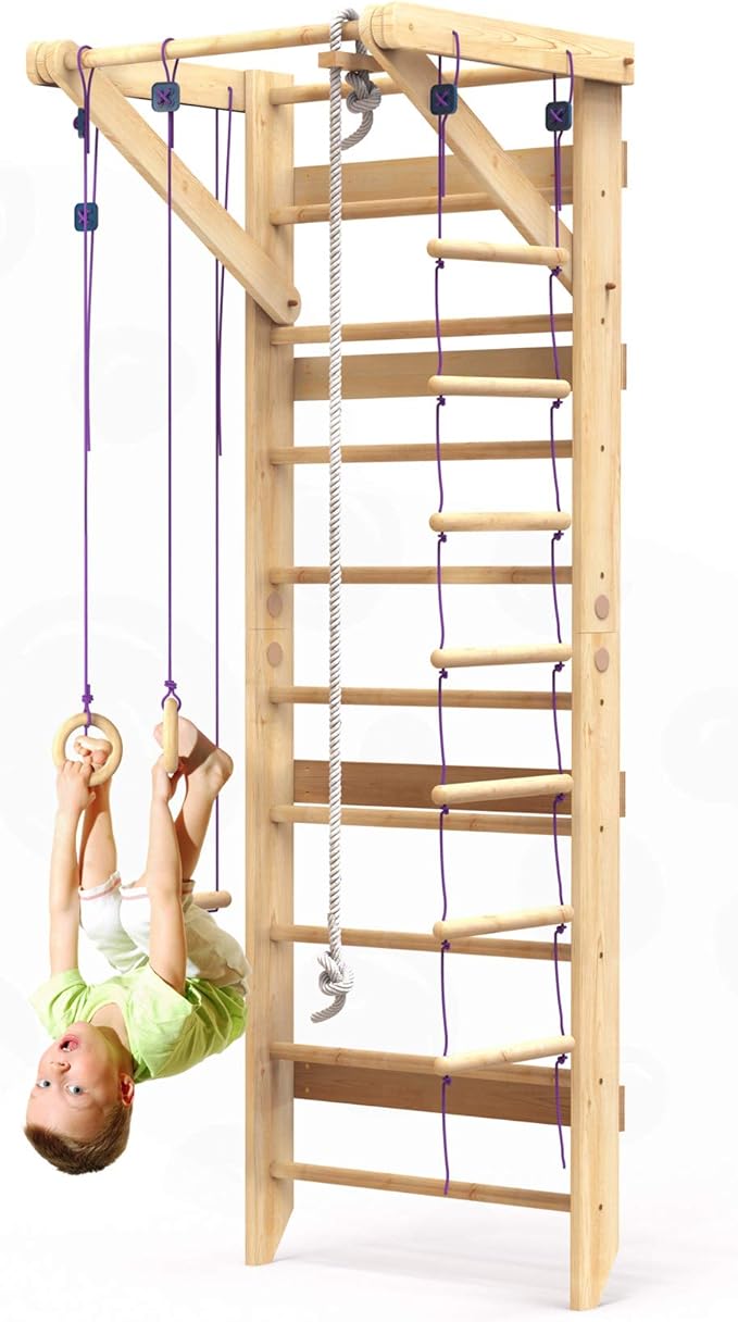 Wooden Swedish Ladder Wall Set Kids Swedish Ladder Stall Bars for