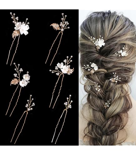 Amazon.com : Handmade Pearl Bridal Wedding Hair Pins 6Pcs 