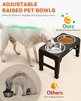 Toozey Raised Dog Bowl Height Adjustable Elevated Bowls 2x1200ml Stainless view 3