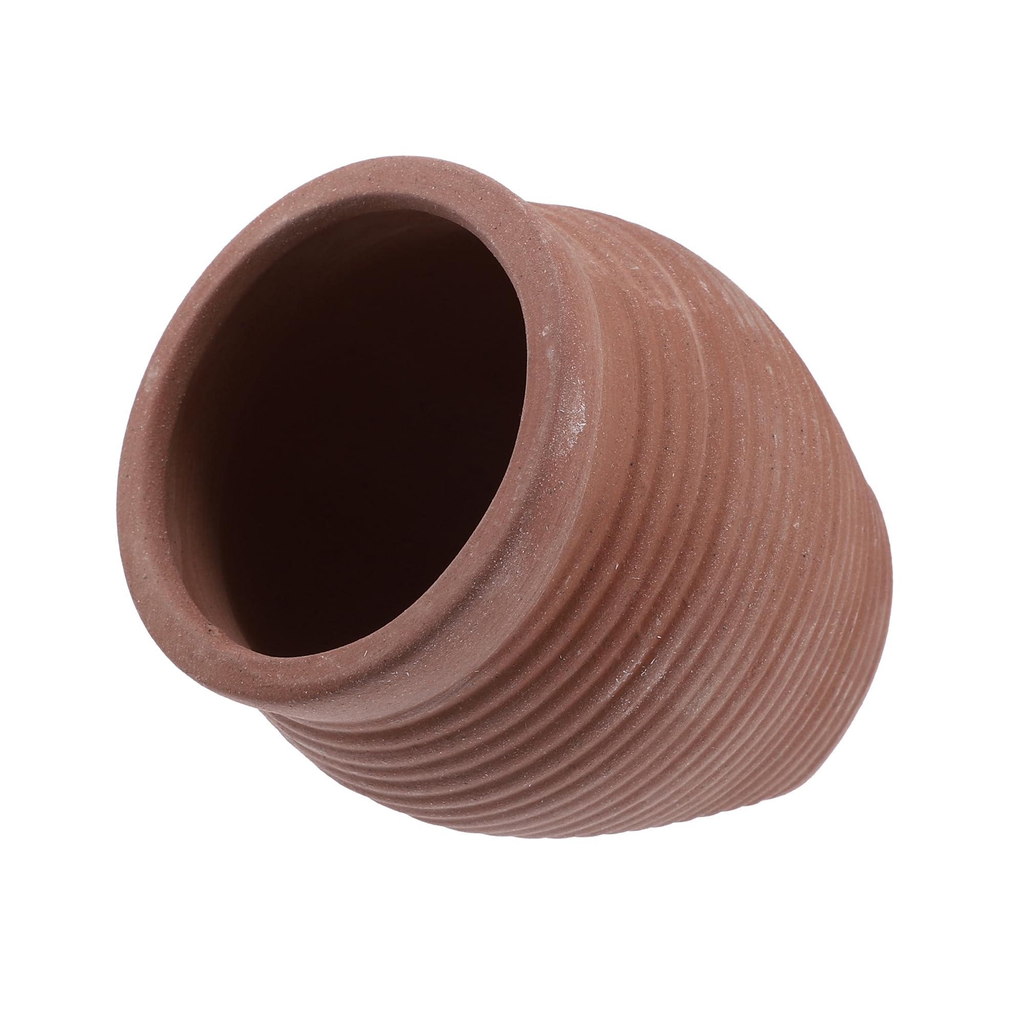 CAPASTEC Aquarium Hideaway Rock Cave, Ceramic Fish Tank Decoration Stone for Aquatic Pets to Breed Plays Rest, 3.82x3.54x3.82 Inch (Red Brown)