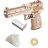MU 3D Wooden Puzzle for Adults Model kit Building Wood Desert Eagle, Toy Wooden Puzzles Gun, DIY Kits for Men Gifts Birthday Collectible Hobbies Kit