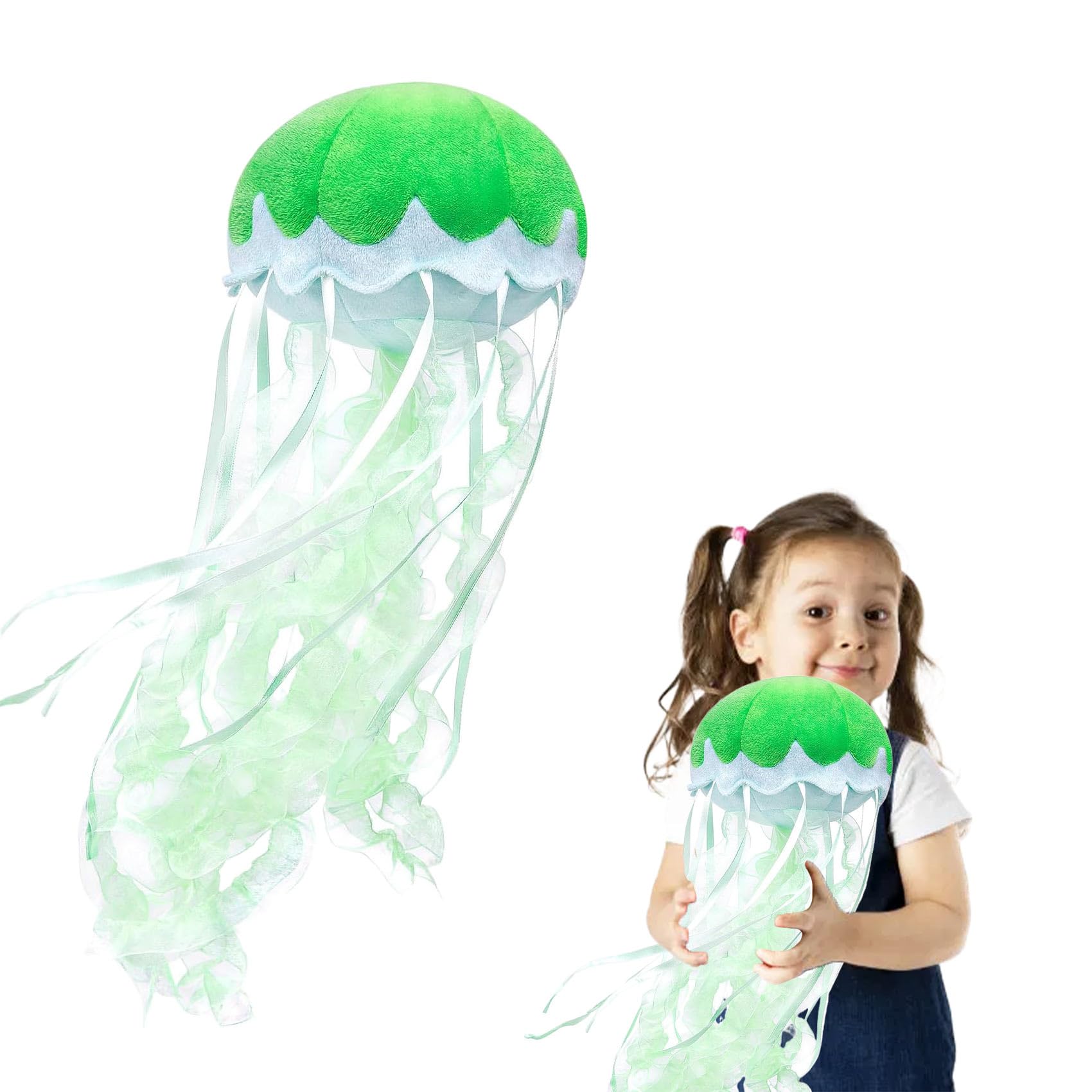 Photo 1 of KAYBOBEZK Jellyfish Plush, Jellyfish Stuffed Animal Toy, Simulation Cute Green Jelly Fish Plush Pillow Room Decor Toy, Unique Plush Gifts for Kids Cute