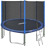 Zupapa 15 14 12 FT TUV Approved Trampoline with Enclosure net and poles Safety Pad Ladder Jumping Mat Rain Cover