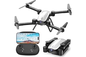 SIMREX X900 Drone Optical Flow Positioning RC Quadcopter with 1080P HD Camera, Altitude Hold Headless Mode, Foldable FPV Drones WiFi Live Video 3D Flips 6axis RTF Easy Fly Steady for Learning Matte White