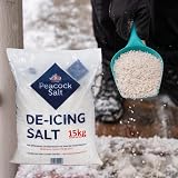 Peacock White De-Icing Rock Salt 15kg Bag for Ice and Snow Clearing view 2