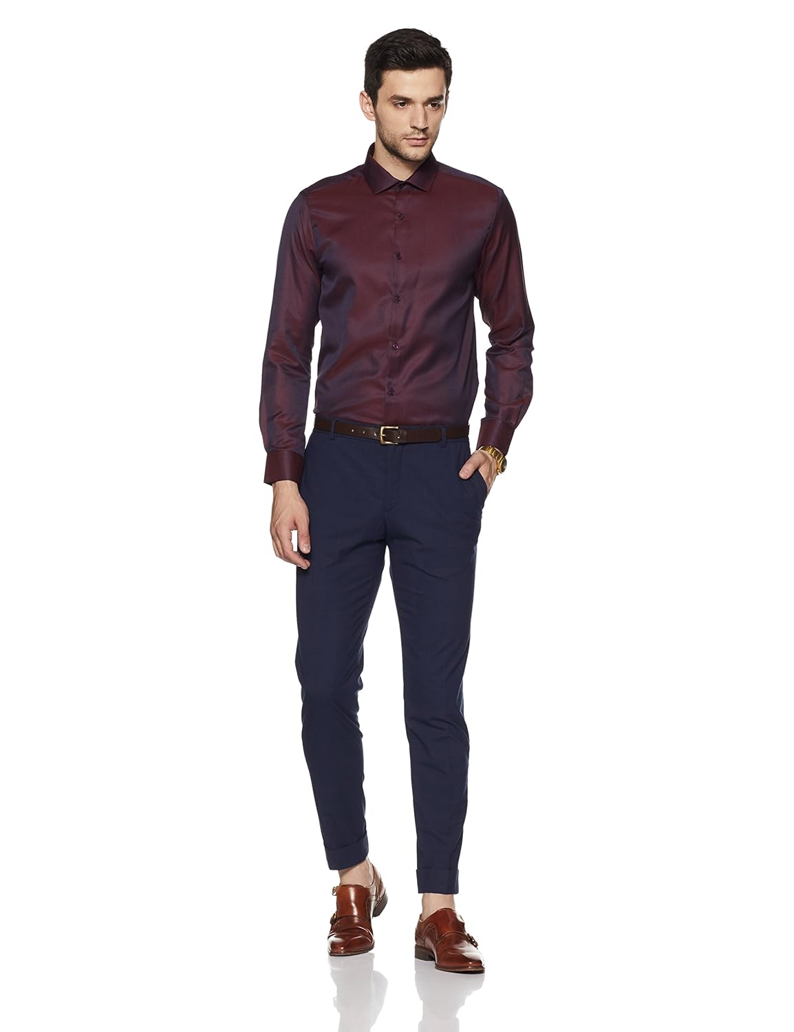 diverse men's printed regular fit cotton formal shirt