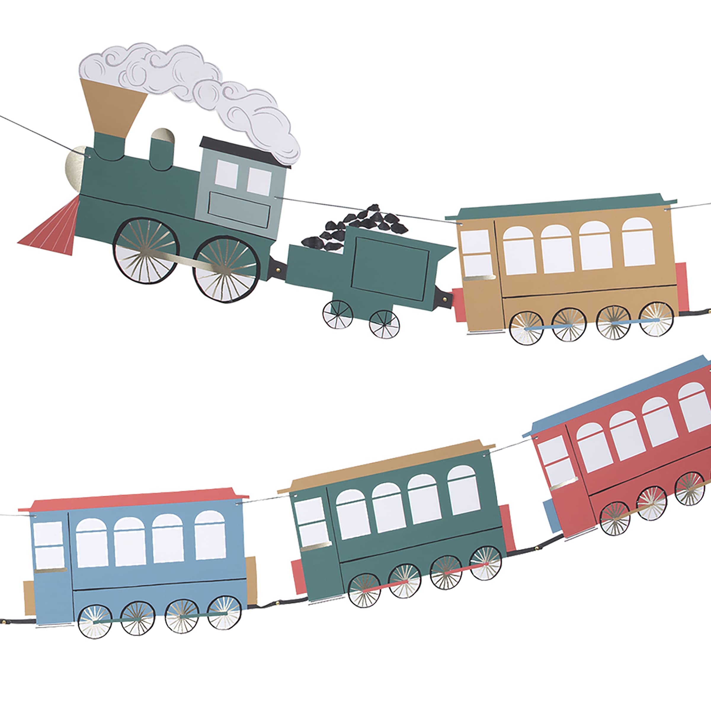 Meri Meri Train Garland (3m with Excess Cord - Pack of 1)