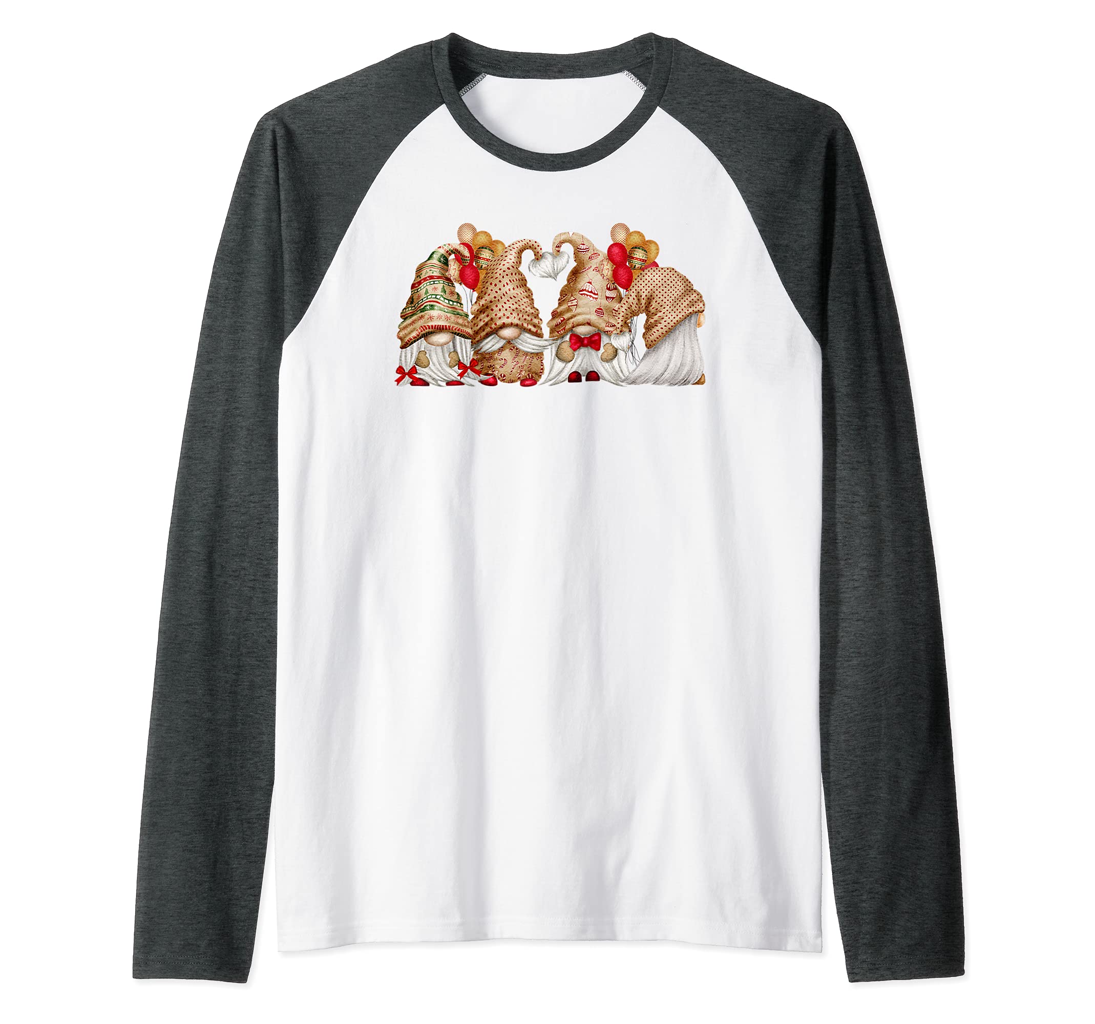 Christmas Gnome Raglan Baseball Tee