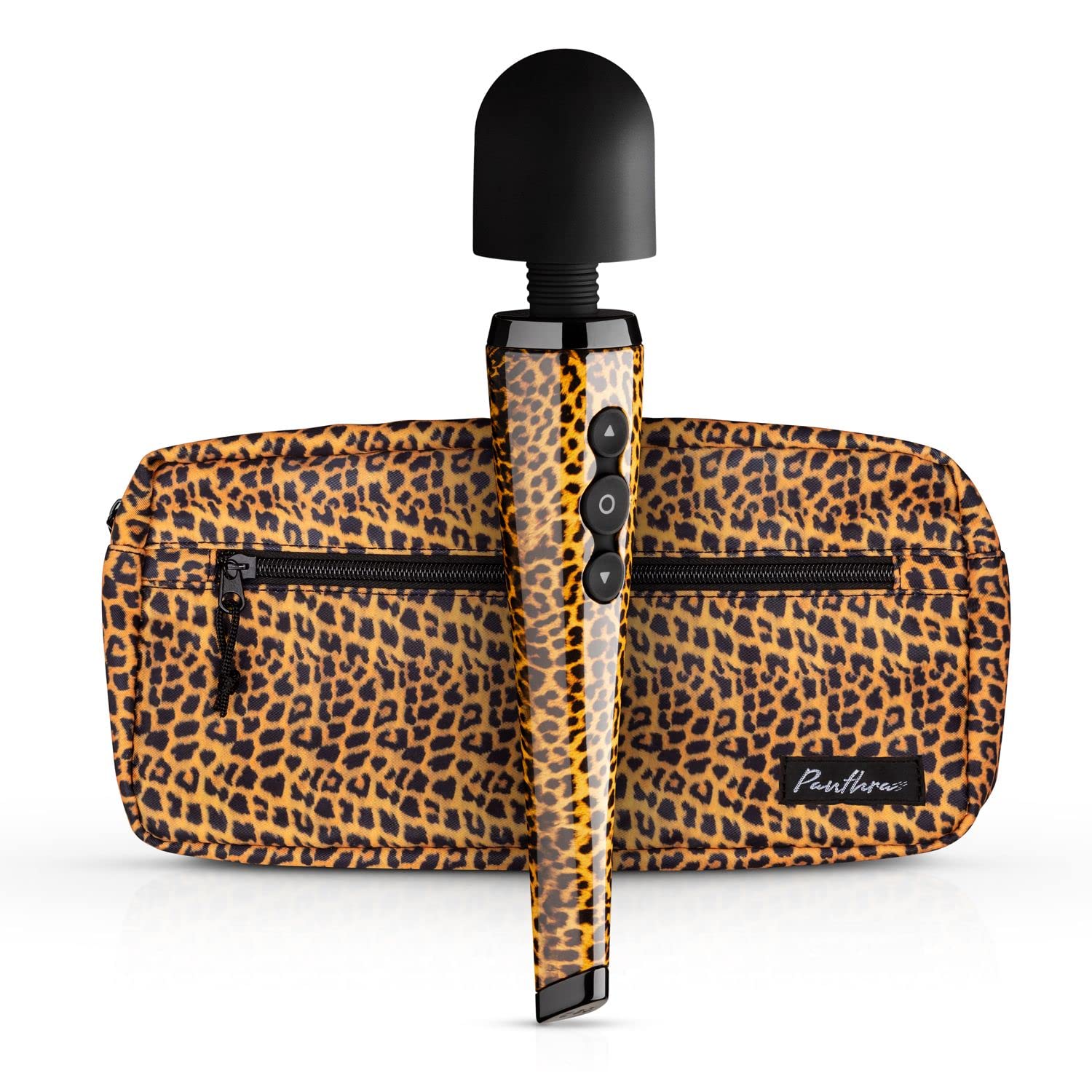 Panthra Wand Massager Shake -Therapeutic Massager to Massage the Whole Body – for an Intense and Relaxing Massage – Massager Incl. Matching Handbag - Leopard Print Massager