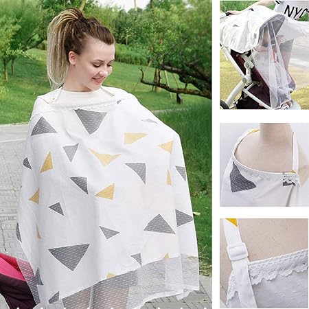 Poncho per allattamento e nascondi seno in cotone morbido e delicato 