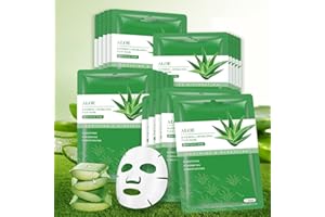 YAFUSIPE Face Masks Skincare Sheet Mask Aloe Vera Sheets Mask, Hydrating Face Masks Soothing Facial Mask for All SkinTypes Sun Care, Facial Masks for Women Skin Care Sheet Masks for Face Pack of 10