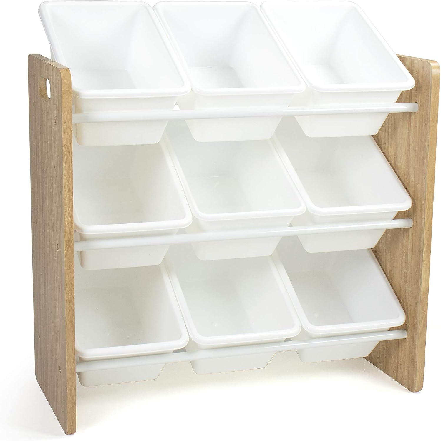 Humble Crew Wooden Toy Storage Organiser for Children & Toddlers, with 9 BPA Free Plastic Removeable Storage Bins
