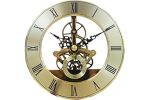 Modern Clock Insert with Quiet Mechanism 126mm Quartzs Movement Roman Numerals Clock Head for Living Room Decoration Skeleton