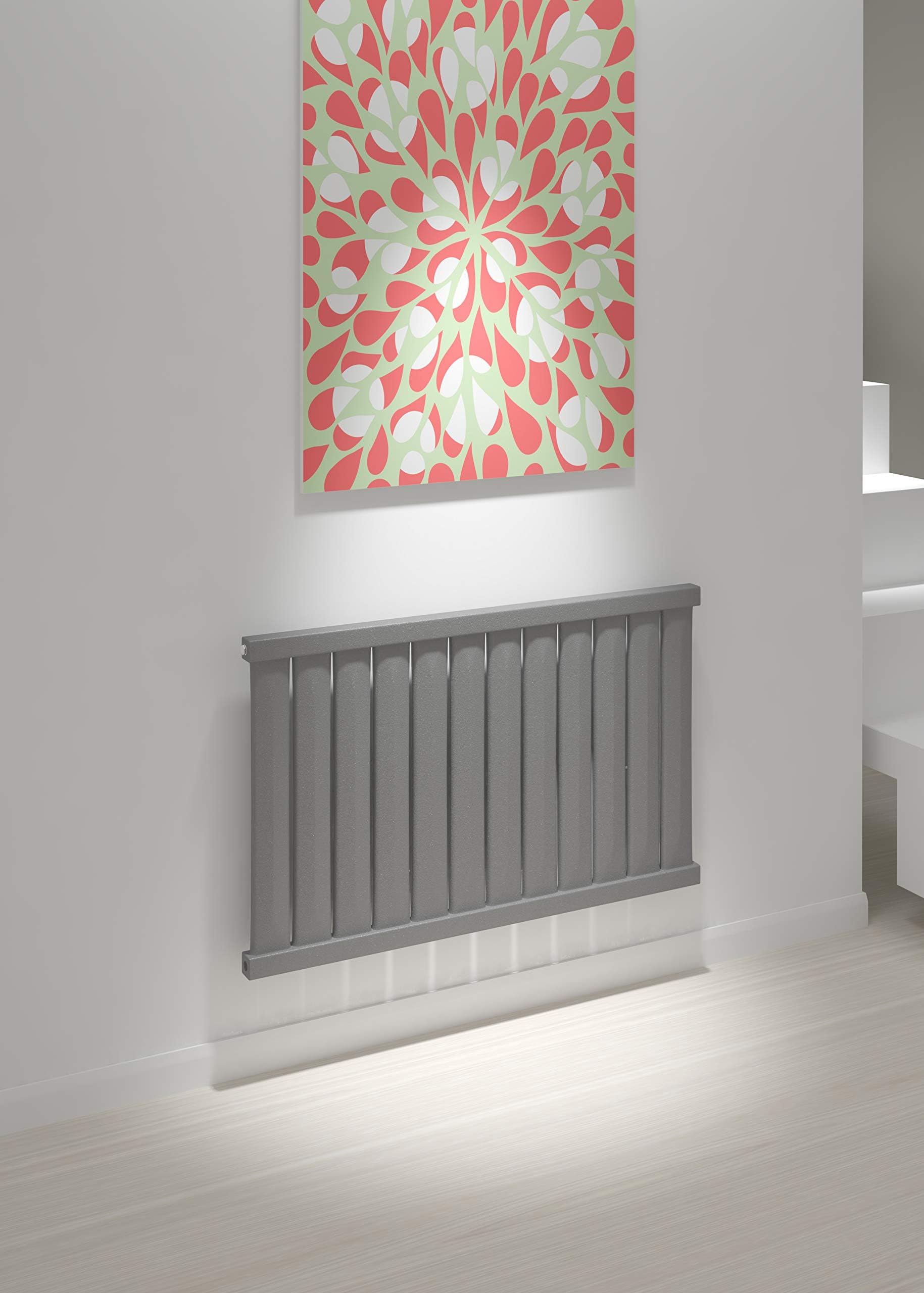 970mm (w) x 600mm (h) Kudox"Elmas" Anthracite Horizontal Designer Radiator