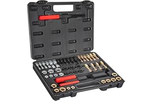 MAHOOMMAKH Thread Repair Chaser Set, 49PCS Thread Repair Kit with Metric and UNC UNF Universal Rethreading Kit Thread Restorer Kit