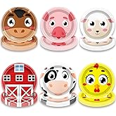 OUSHISS Farm Animal Shaped Disposable Plates, Cock Pig Cow Sheep Barn Farm Shower Birthday Plates Sever 60 Guest