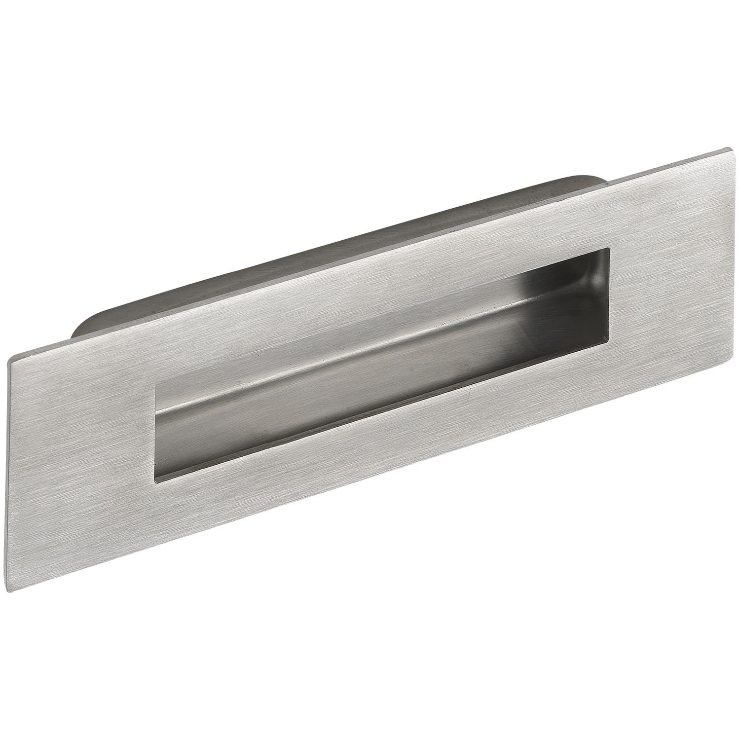 Accuride MG.89150.20 Technik-Team Shell Handle Width 150 mm Height 50 mm Inlet Handle with 2 Mounting Holes Brushed Stainless Steel Silver