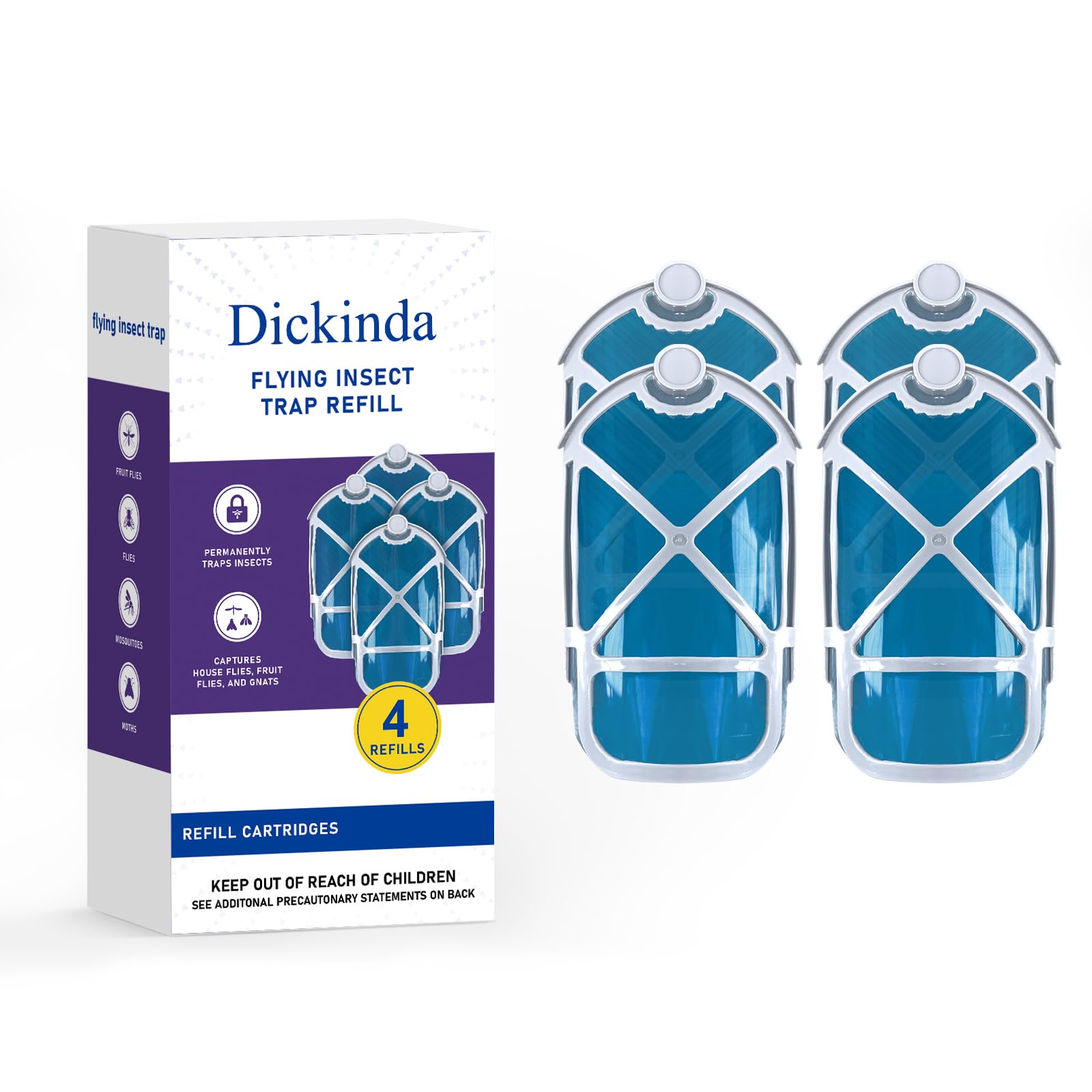 Photo 1 of 4 Pack Refill Cartridges, 2026 Upgraded Flying Insect Trap Refills Compatible with Flying Insect Trap Indoor Light M364 M364A Fully Compatible Size (4 Refill Cartridges)