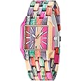 Dentily Wooden Women Watch Rainbow Natural Quartz Wooden Watches for Women