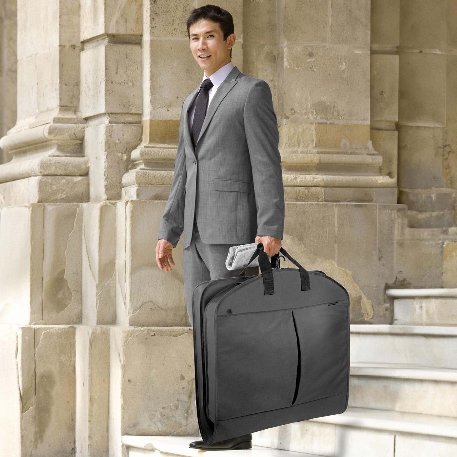 WallyBags 40” Deluxe Travel Carry-On Garment Bag with Two Pockets, Perfect for Suits and Shirts