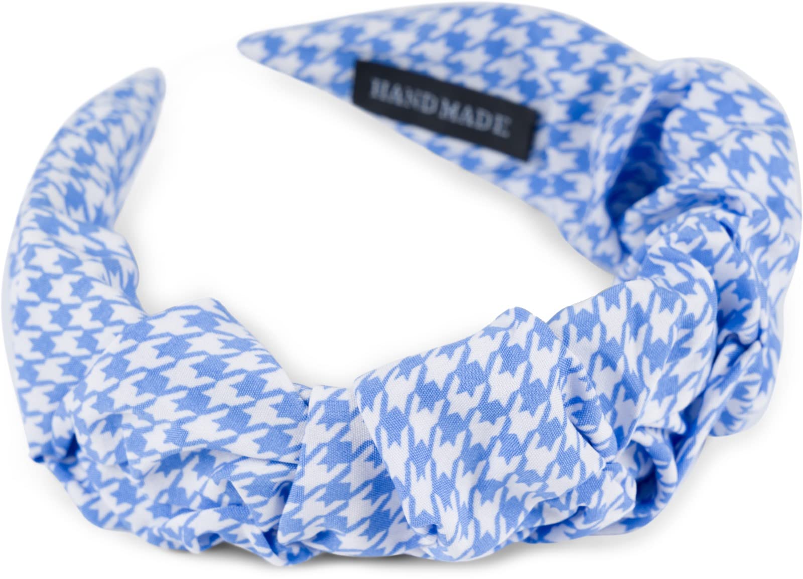 styleBREAKER Ladies Hairband with Houndstooth Pattern in Subtle Frill Optics, Hairband Pepita, Hair Accessories 04027044, Colour:Blue-White
