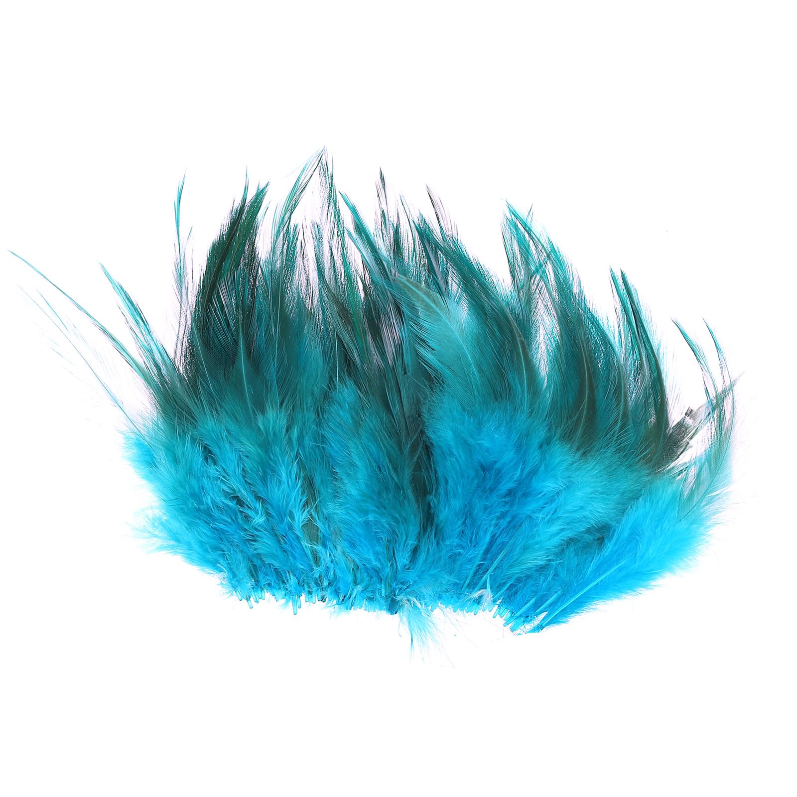 PATIKIL Saddle Hackle Rooster Feather 4-6", 100 Pcs Rooster Feathers Loose Hackle Feathers for Dream Catcher Earrings DIY, Lake Blue