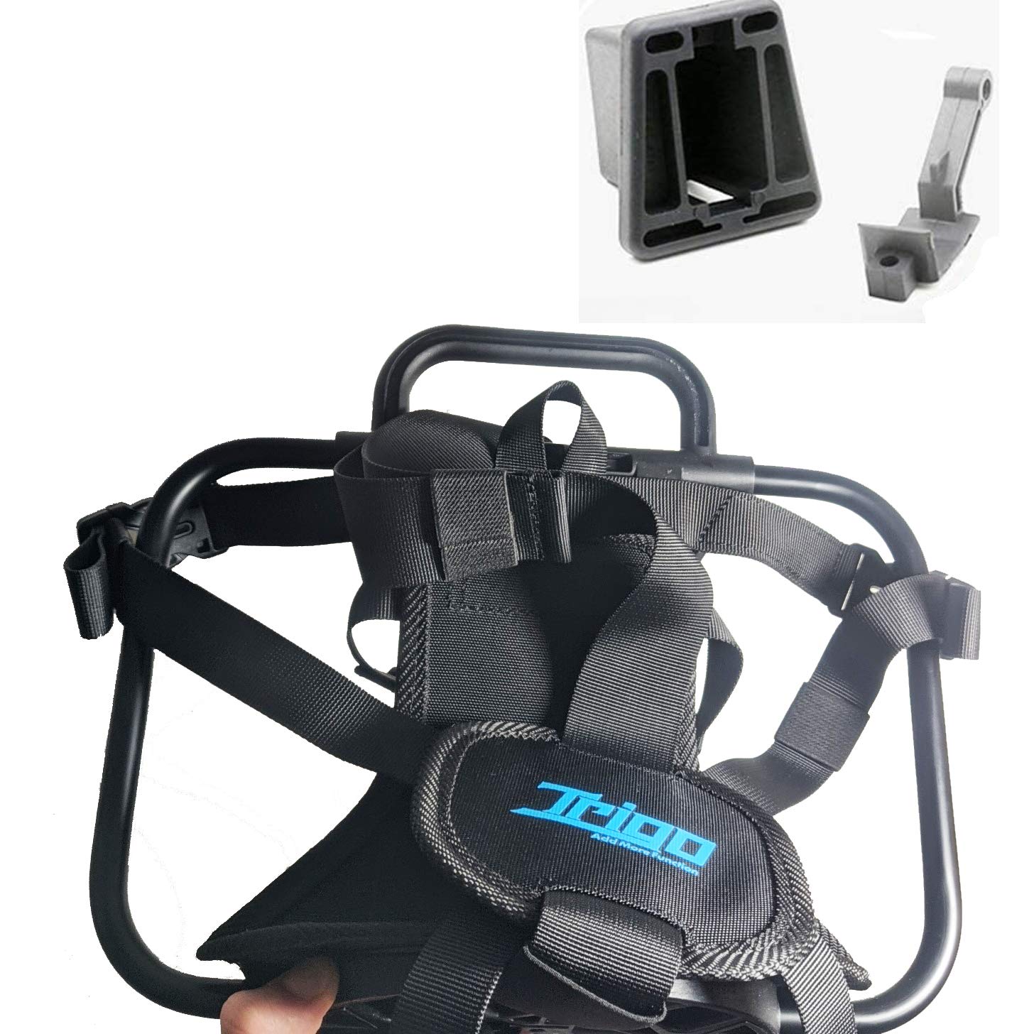 Trigo Bag Frame + Rack Pack Straps for BROMPTON (Convert your bag into Brompton luggage) BLACK (Frame + straps + front block)