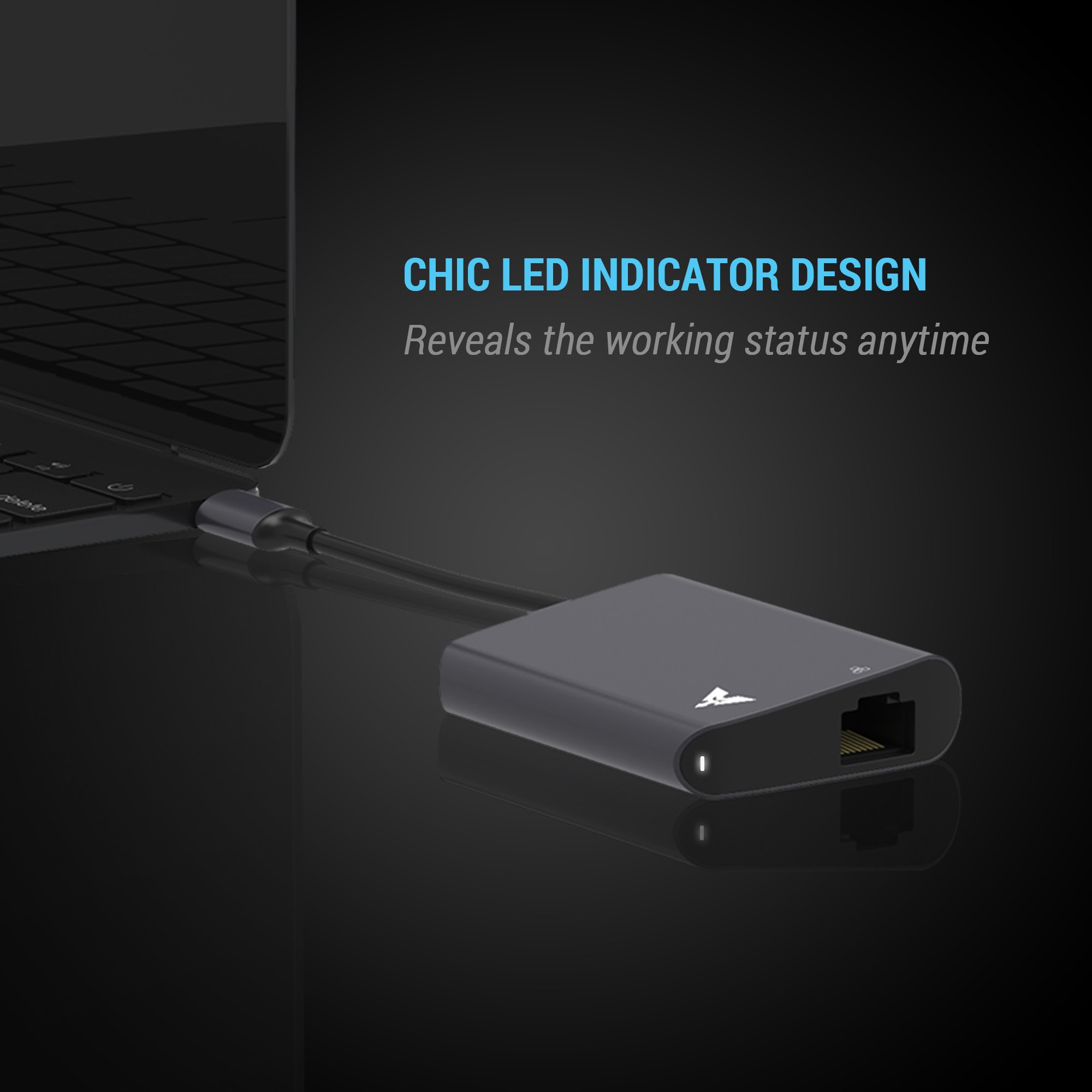 USB C to Ethernet Adapter, MAKETECH Slim Aluminum USB Type-C to Gigabit Ethernet Network & USB 3.0 HUB Adapter for 016/2017 Macbook Pro 2016, 2015/2016 Macbook, Chromebook Pixel and More