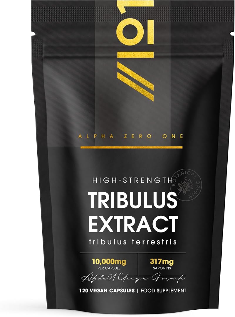Alpha01 Tribulus Terrestris Extract 10000mg 95% Saponins Vegan 120 Caps