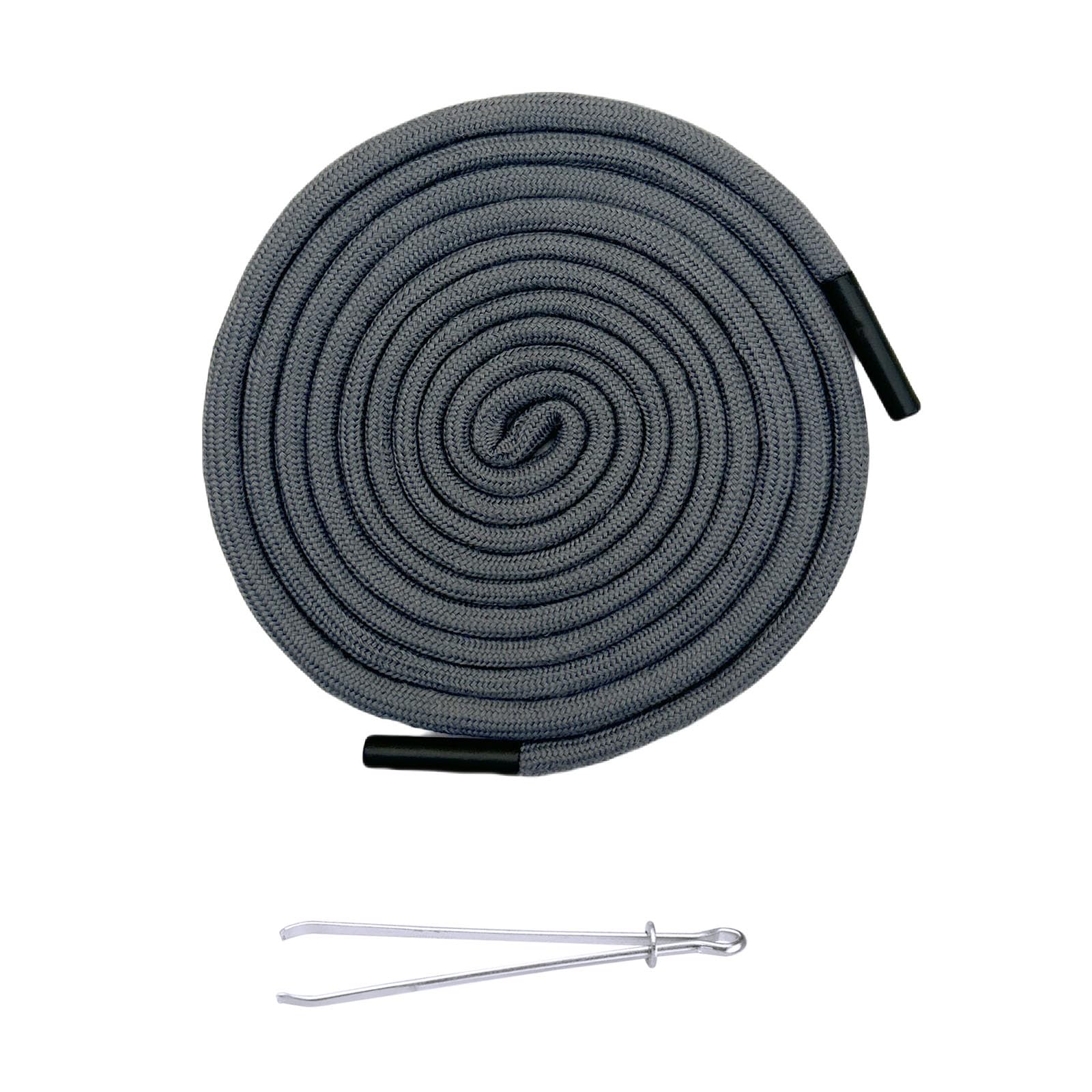 Drawstring Cord, Replacement Drawstrings with Bodkin, 160cm Cotton Drawstrings with Metal Lock Ends, Hoodie String Replacement with Drawstring Threader for Joggers Sweatpants Hoodies Dark Grey โ image 1