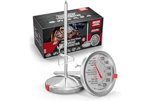 AWLKIM 2 Pack Stainless Steel Meat Thermometer, Safe Leave in Oven, 2.5-in Extra-Large Dial Food Thermometer for Cooking, Tem