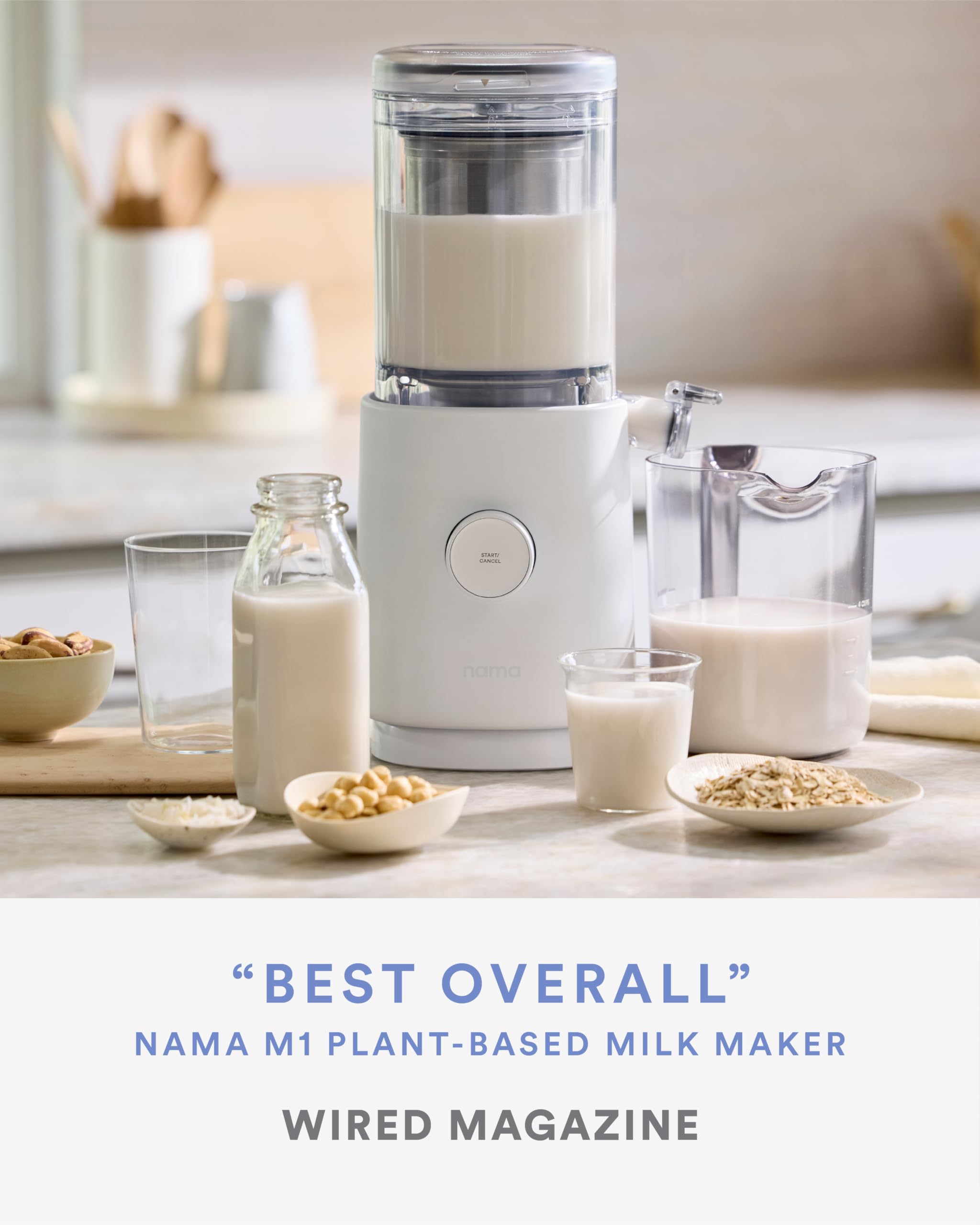 Nama M1 Máquina para hacer leche vegetal – Máquina para hacer leche casera de avena, semillas y nueces – Leche de calidad barista de textura suave y cremosa en minutos – Mezclas y cepas en un solo recipiente – Fácil de limpiar