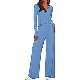 PRETTYGARDEN Women's 2 Piece Lounge Fall Sets Casual Long Sleeve Pajamas Comfy Pants Matching Spring Travel Outfits Clothes