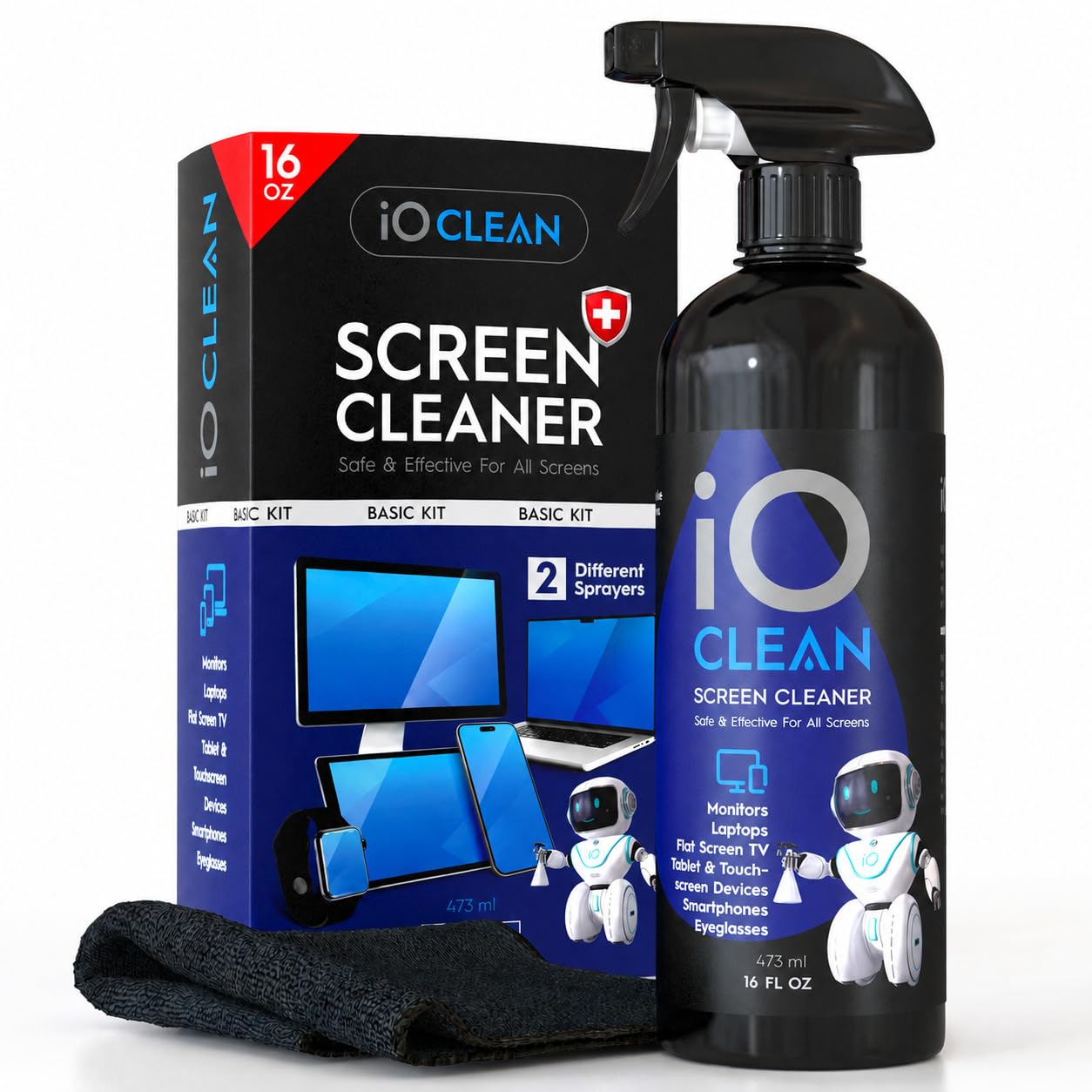 iO Clean 473ml Screen Cleaner Spray Kit...