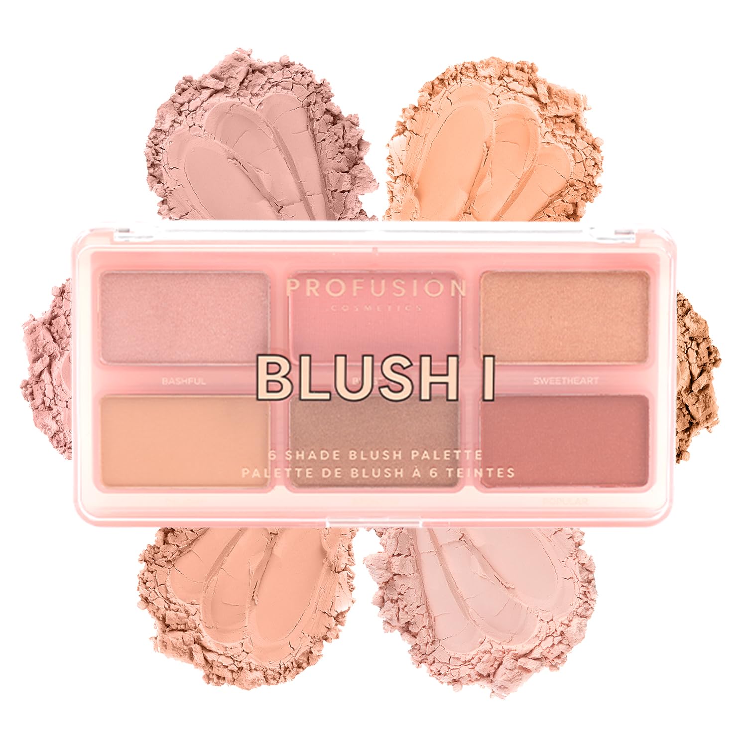 Profusion Cosmetics The Go Palette - Blush I, Long Lasting 6 Shade Face Blusher Gives Daily Glamorous Celebrity Look