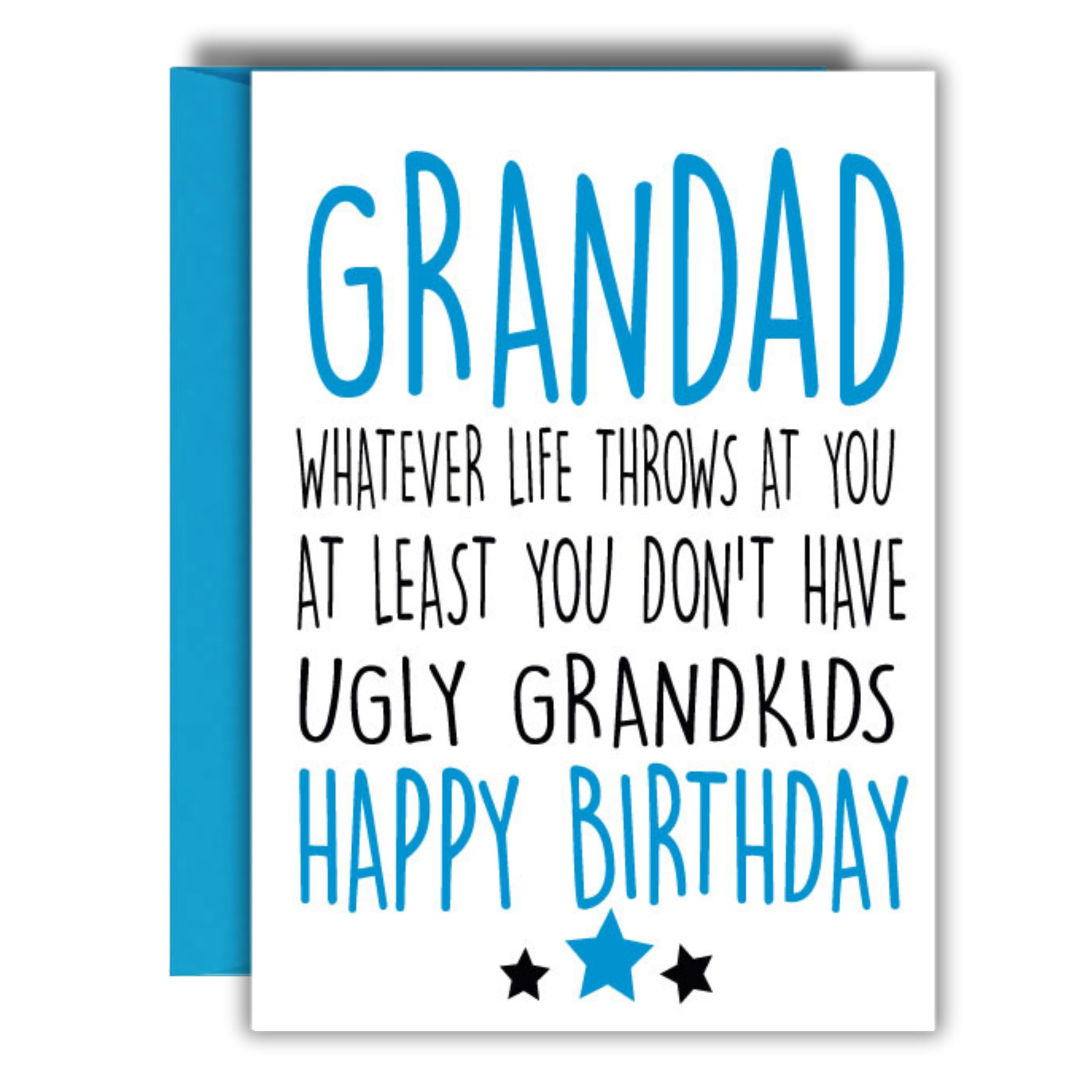 Funny Birthday Card for Grandad, Ugly Grandkids,Joke from Grandson Granddaughter, for Grandpa Gramps C275