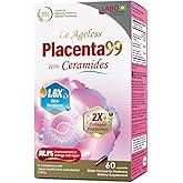 LABO Nutrition Le Ageless Placenta 99 with Ceramides -Placenta Supplement with Collagen Peptides, Oryza Ceramides -Skin Regeneration, Hydration, Anti-Aging Wrinkle Support, Immune Health, 60 Capsules