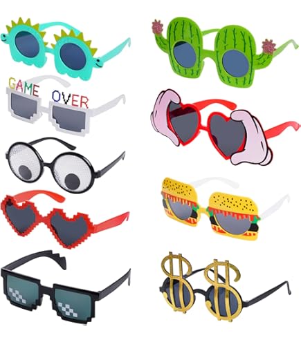 Lot De 12 Lunettes Hawaïennes En Carton – 6 Motifs Fun – Accessoires Pour Fêtes, Photos, Déguisements