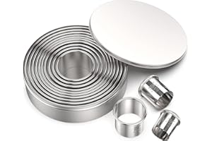 11 Pieces Round Biscuit Cookie Cutters Set(1.3/2/3/4/4.4 Inch), Professional Stainless Steel Pastry Cutter Biscuit Cutters fo