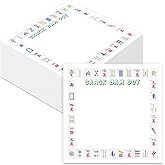 Tosstuki 12 Pack Mahjong Sticky Note Pads Mah Jong Lovers Gifts 3 x 3 Inch Mahjong Sticky Pad for Mahjongg Christmas Birthday Party Favors, Each 24 Sheets