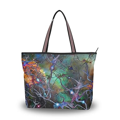 WIHVE WIHVE Brain Cell Deep Space Women Handbags Tote Bags Top Handle Satchel Shoulder Ladies Bags
