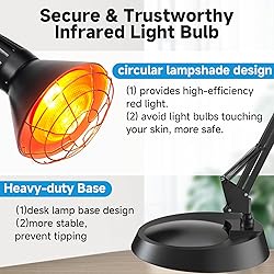 Infrared Heat Lamp with Timer, Red Light Therapy